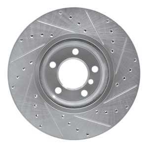 BMW 328I Brake Rotor (1) - Front Left - R1 Concepts - Drilled & Slotted - Silver - `12-`18